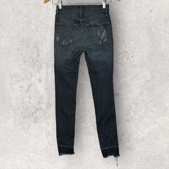 Kancan USA Distressed Raw Hem Black Ankle Skinny‎ Stretch Jeans Size 26 Denim - Picture 5 of 12